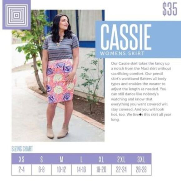 Lularoe LLR Cassie Pencil Midi Skirt Pull-On Abstract Tribal Boho Fall Print XS - Picture 7 of 7